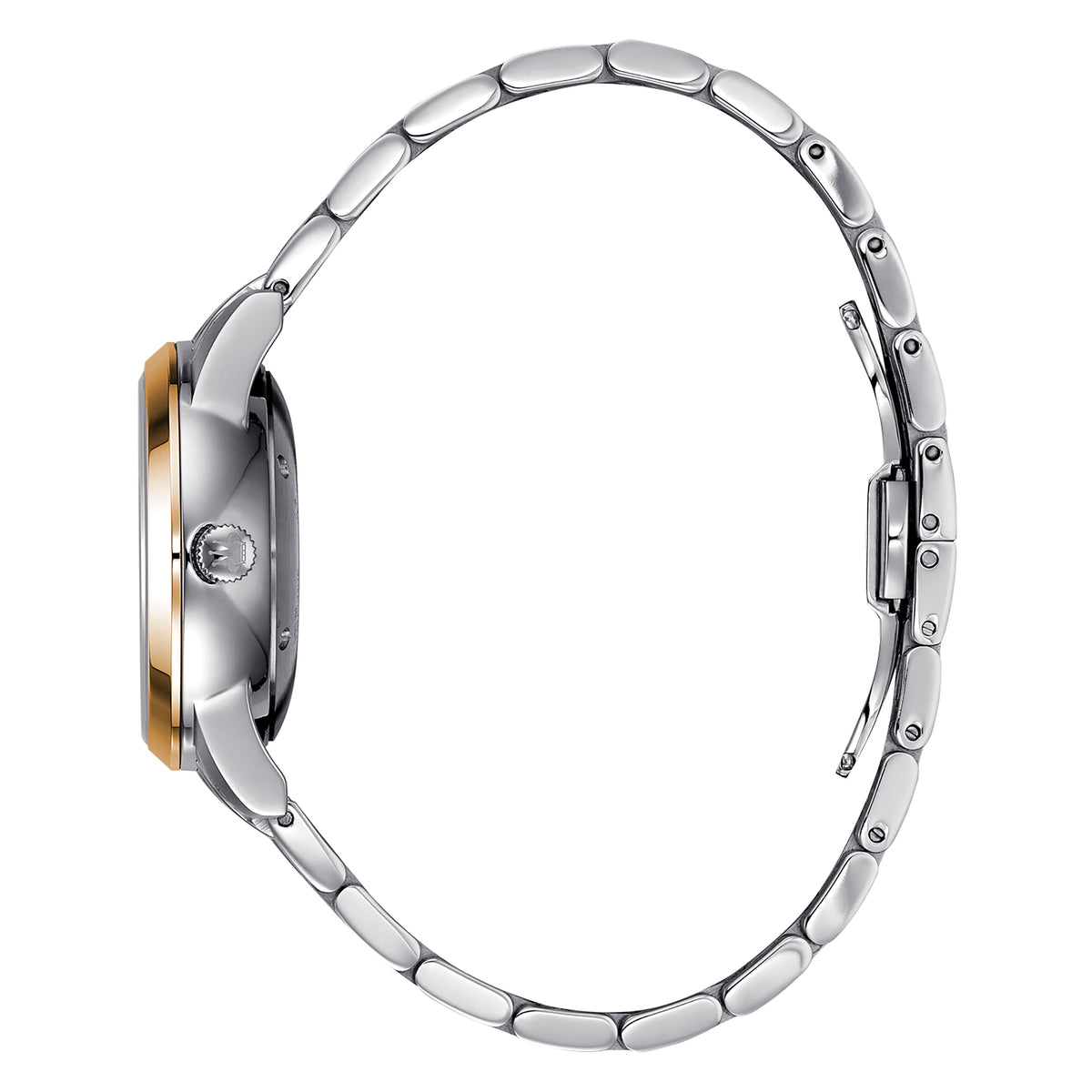 René Mouris Noblesse 10108RM3 women's watch, two-tone rose gold, silver dial – side profile