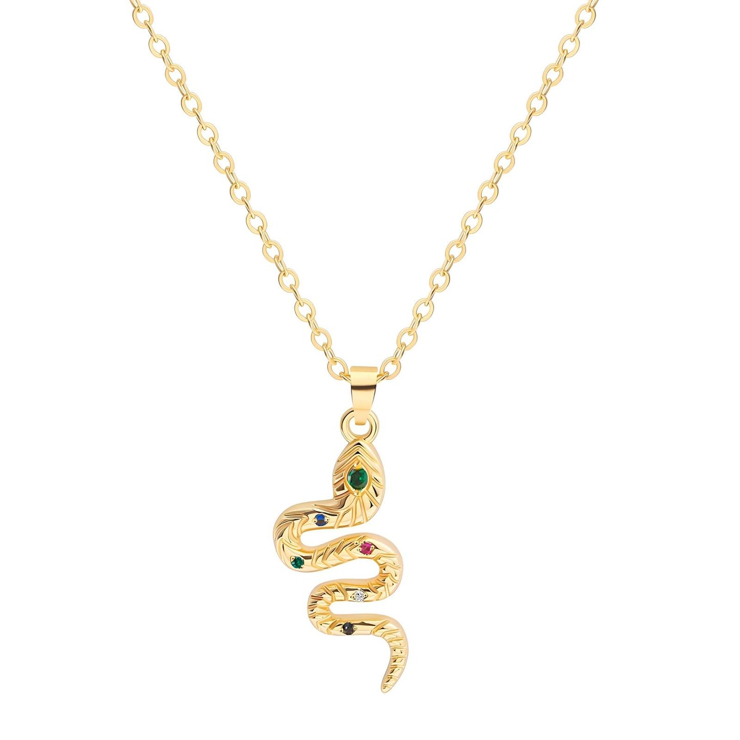 "Snake" Necklace, 18K Gold Plated Steel