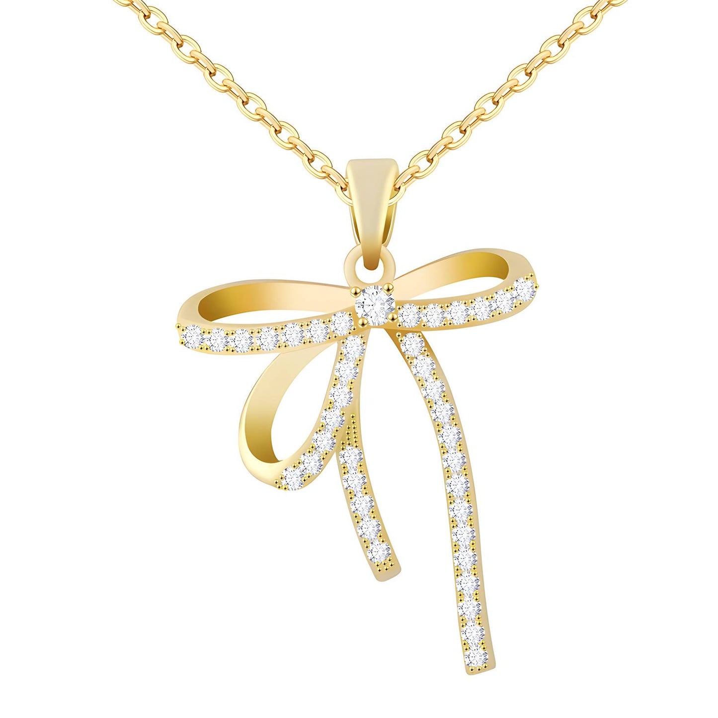 Bow Necklace 18K Gold Plated Steel