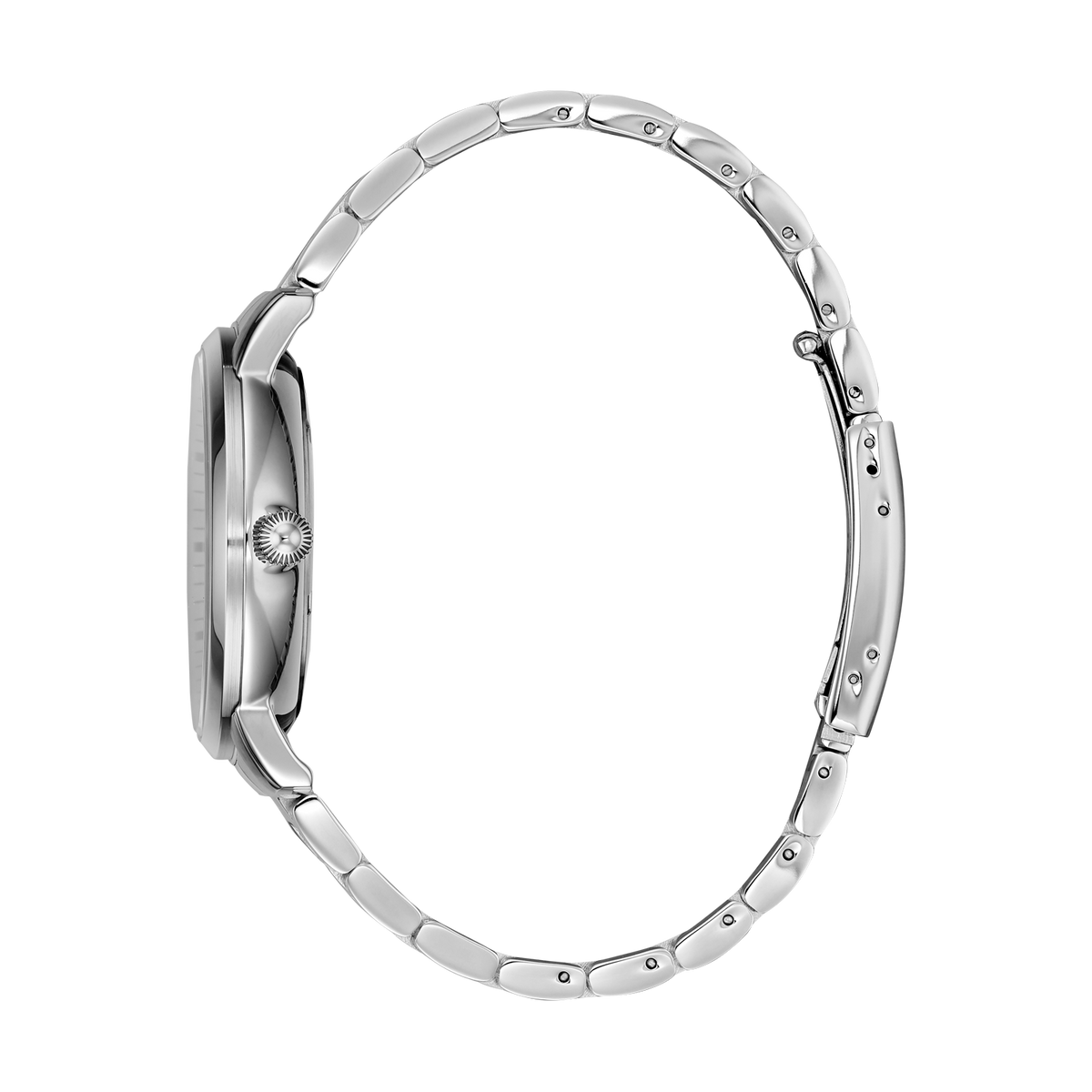 René Mouris Executive 80102RM2 men's watch, silver, white dial, steel bracelet – side profile