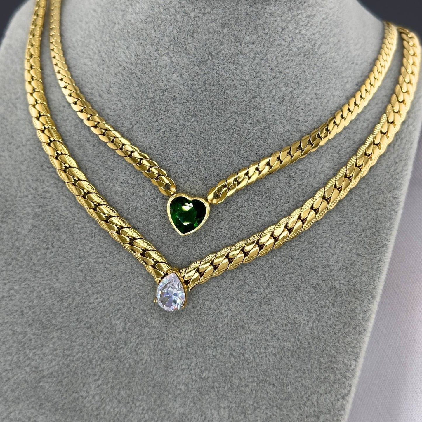 "Heart" Necklace, 18K Gold Plated Steel