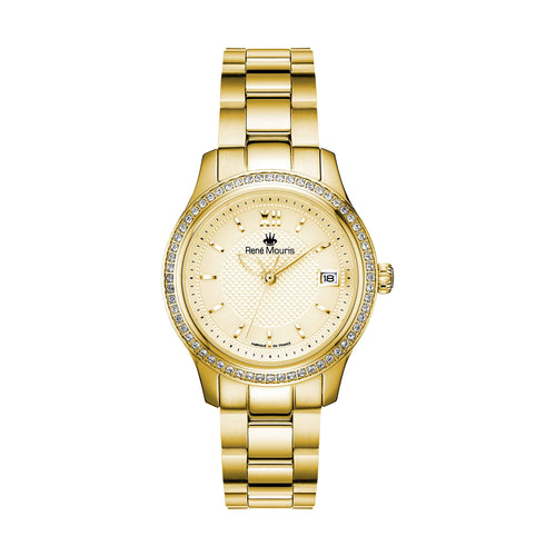 Lola-50113RM2 Women's Watch – Gold, Champagne Dial, Crystal Bezel