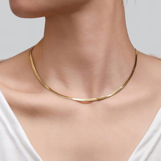 Necklace, 18K Gold Plated Steel