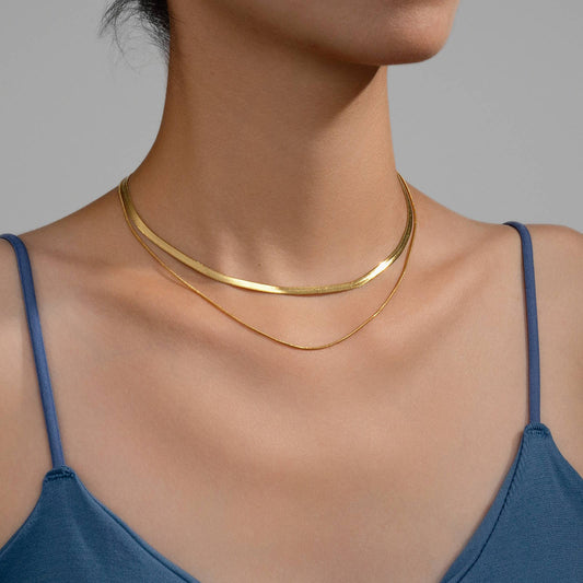 Necklace, 18K Gold Plated Steel