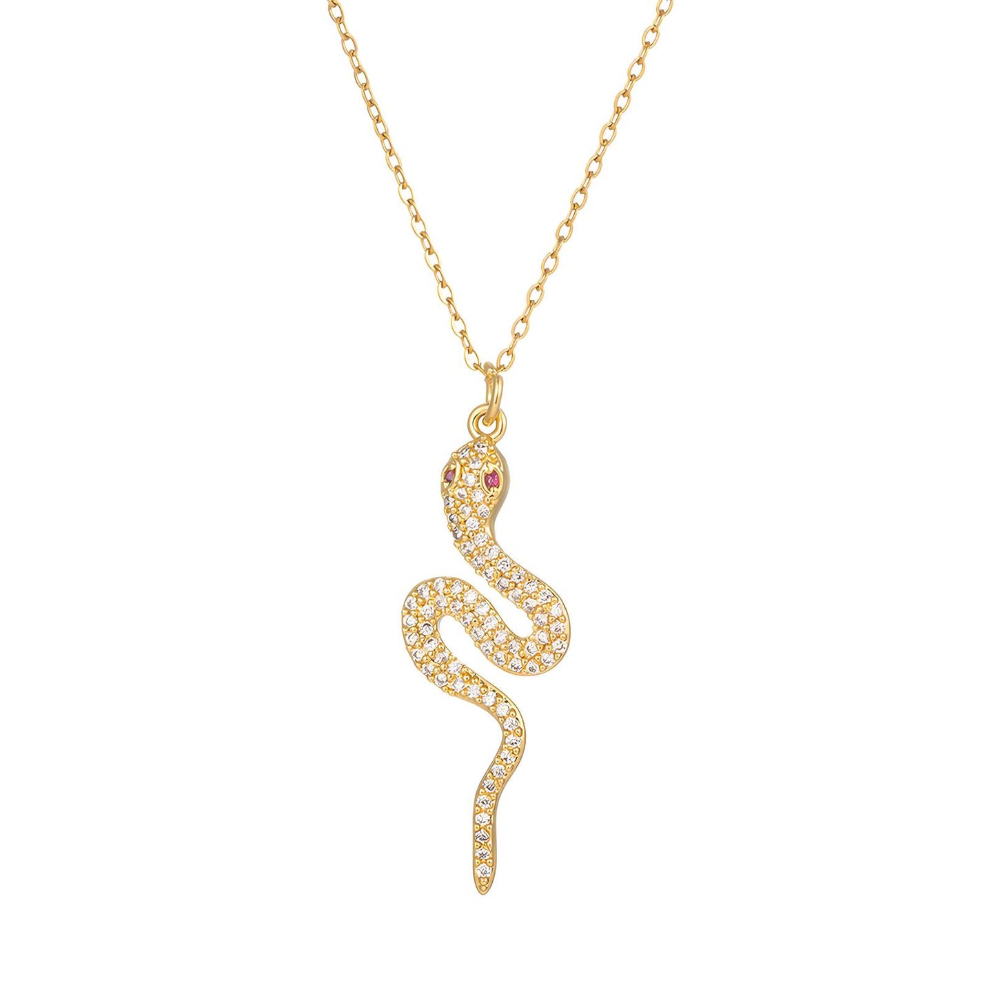 "Snake" Necklace, 18K Gold Plated Steel