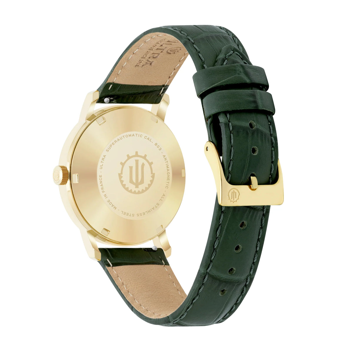 Ultra 1911 Superautomatic Croc Gold Forest automatic watch - case back view