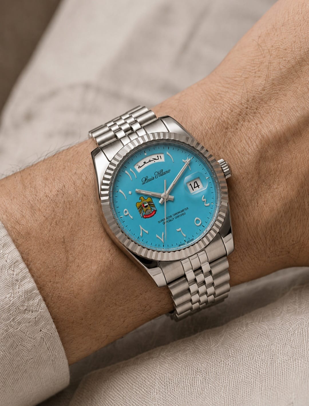 Louis Hilano | UAE Edition Arabic Day And Date Watch | The Splendora