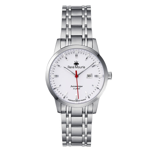 René Mouris Noblesse 10108RM1 women's watch, silver, white dial – front view