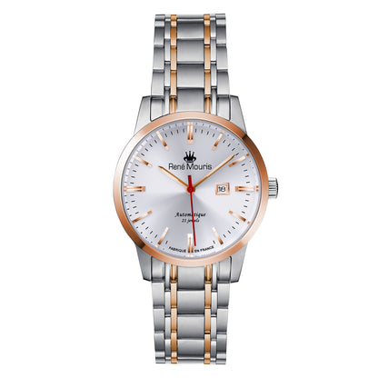 René Mouris Noblesse 10108RM3 women's watch, two-tone rose gold, silver dial – front view
