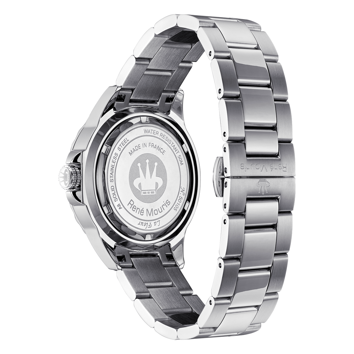 René Mouris La Fleur 50105RM1 women's watch, silver, mother-of-pearl floral dial – case back