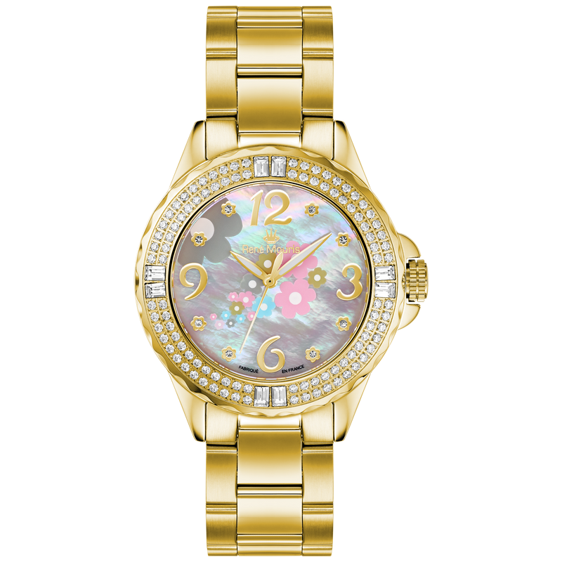 La Fleur-50105RM4 Women's Watch – Gold, Mother-of-Pearl Floral Dial