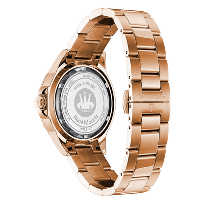 René Mouris La Fleur 50105RM9 women's watch, rose gold, mother-of-pearl floral dial – case back