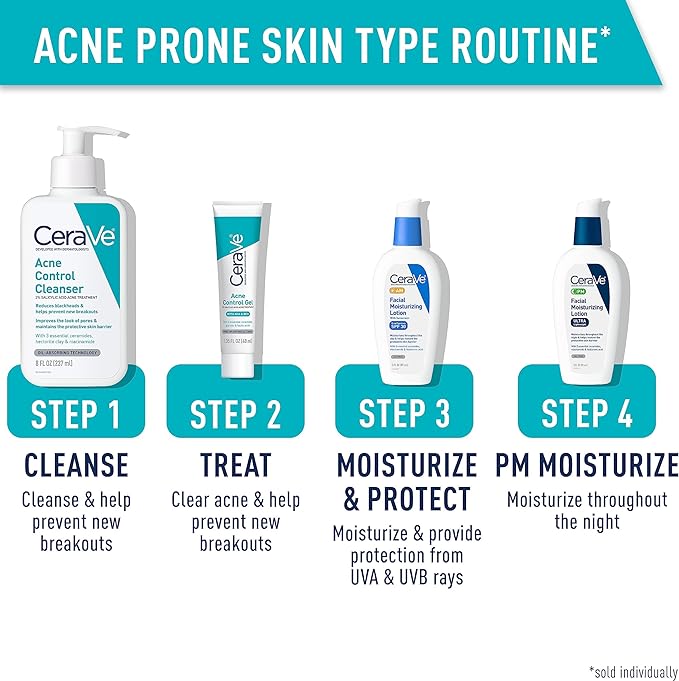 CeraVe Face Wash Acne Treatment Salicylic Acid Cleanser