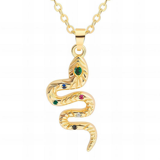 "Snake" Necklace, 18K Gold Plated Steel