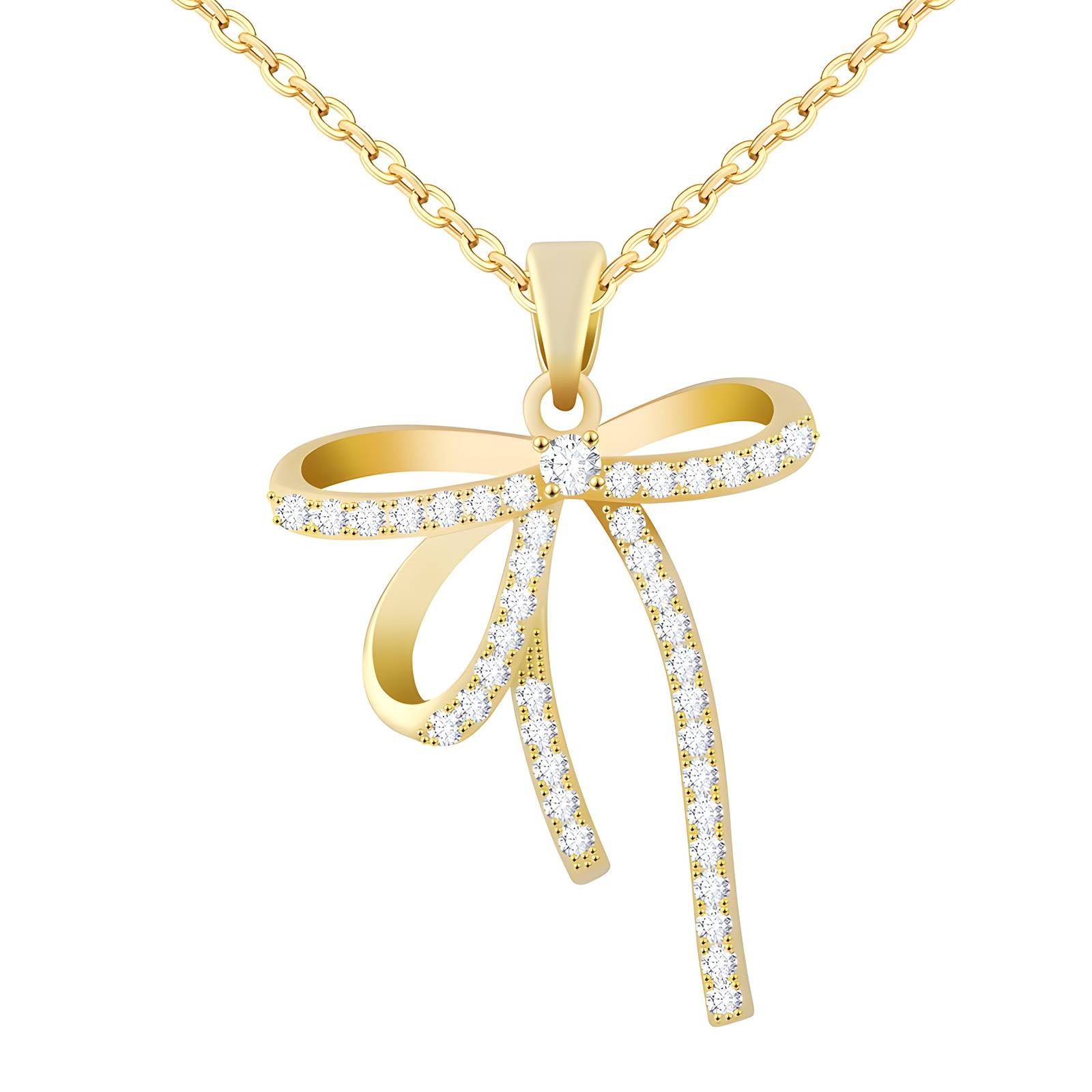 Bow Necklace 18K Gold Plated Steel