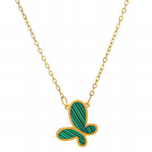 "Butterfly" Necklace, 18K Gold Plated Steel