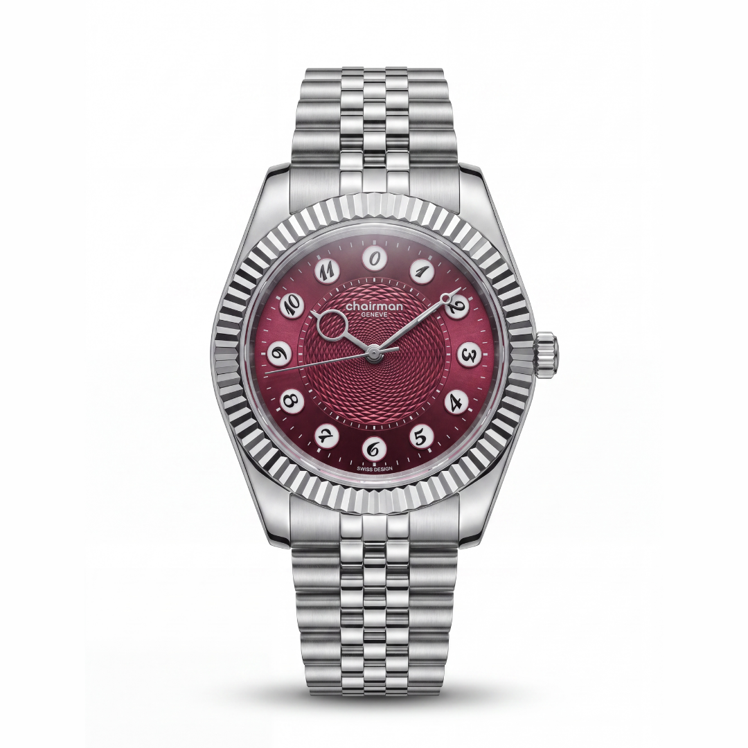 Chairman Geneve - Burgundy Guilloche