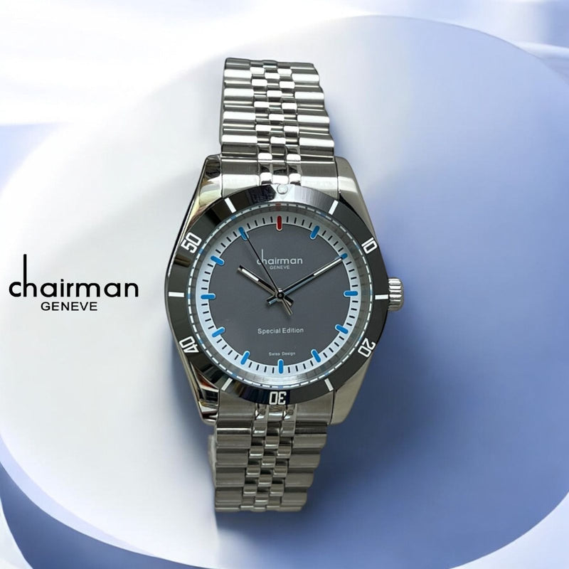 Chairman Geneve Grey Dial Watch 41mm (1 Year Warranty)