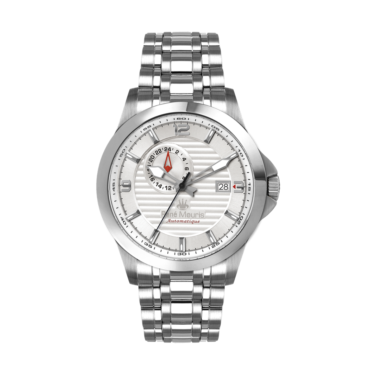 René Mouris Cygnus 70104RM1 men's watch, silver, silver dial – front view