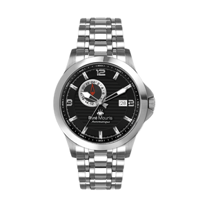 René Mouris Cygnus 70104RM2 men's watch, silver, black dial – front view