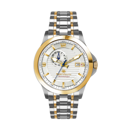 René Mouris Cygnus 70104RM5 men's watch, two-tone gold, white dial – front view