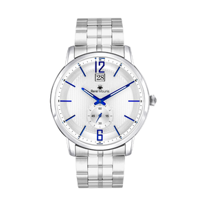 René Mouris Executive 80102RM2 men's watch, silver, white dial, steel bracelet – front view
