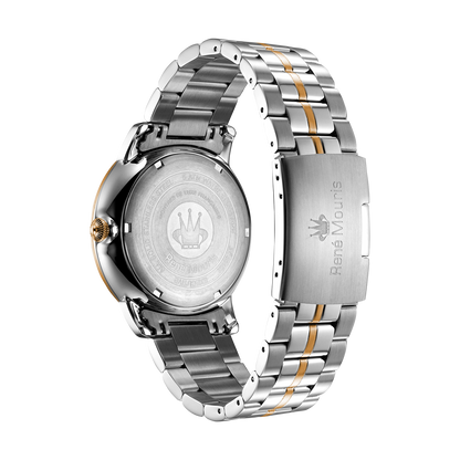 René Mouris Executive 80102RM4 men's watch, two-tone rose gold, cream dial – case back