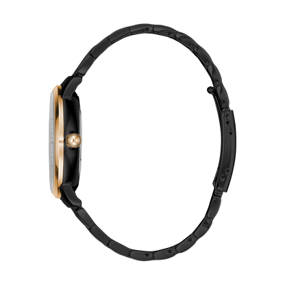René Mouris Executive 80102RM5 men's watch, black PVD, black dial, rose gold bezel – side profile