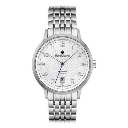 René Mouris Fidèle 10103RM1 men's watch, silver, white dial – front view