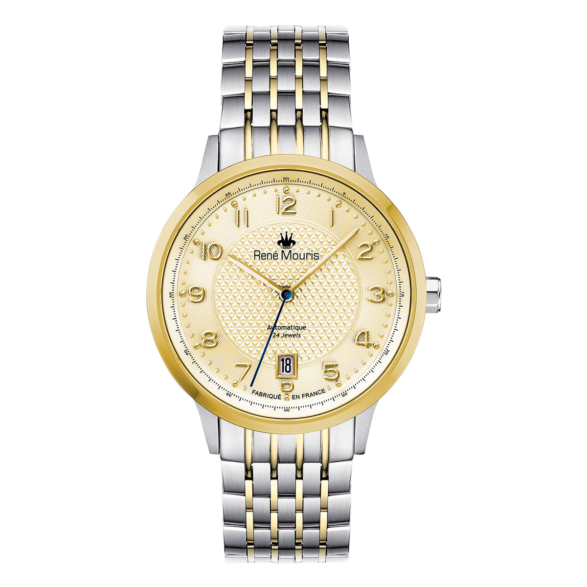 René Mouris Fidèle 10103RM2 men's watch, two-tone gold, champagne dial – front view