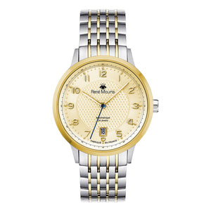 René Mouris Fidèle 10103RM2 men's watch, two-tone gold, champagne dial – front view