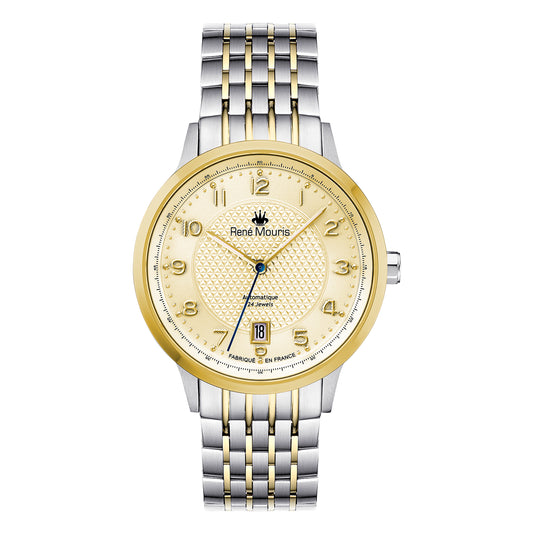 René Mouris Fidèle 10103RM2 men's watch, two-tone gold, champagne dial – front view