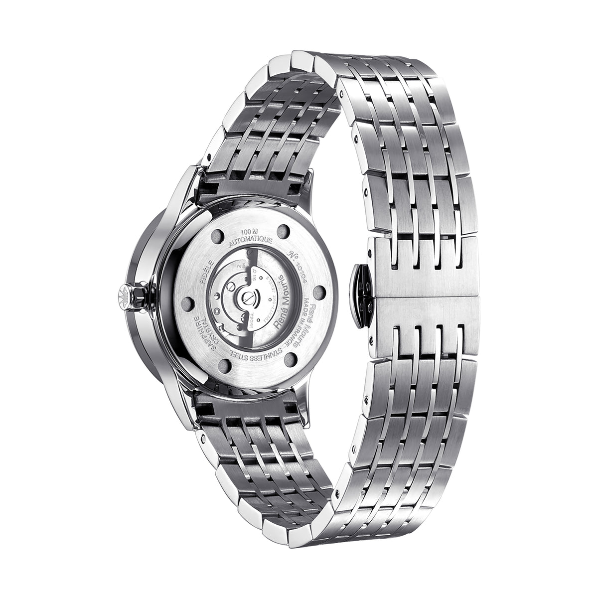 René Mouris Fidèle 10104RM1 women's watch, silver, white dial – case back