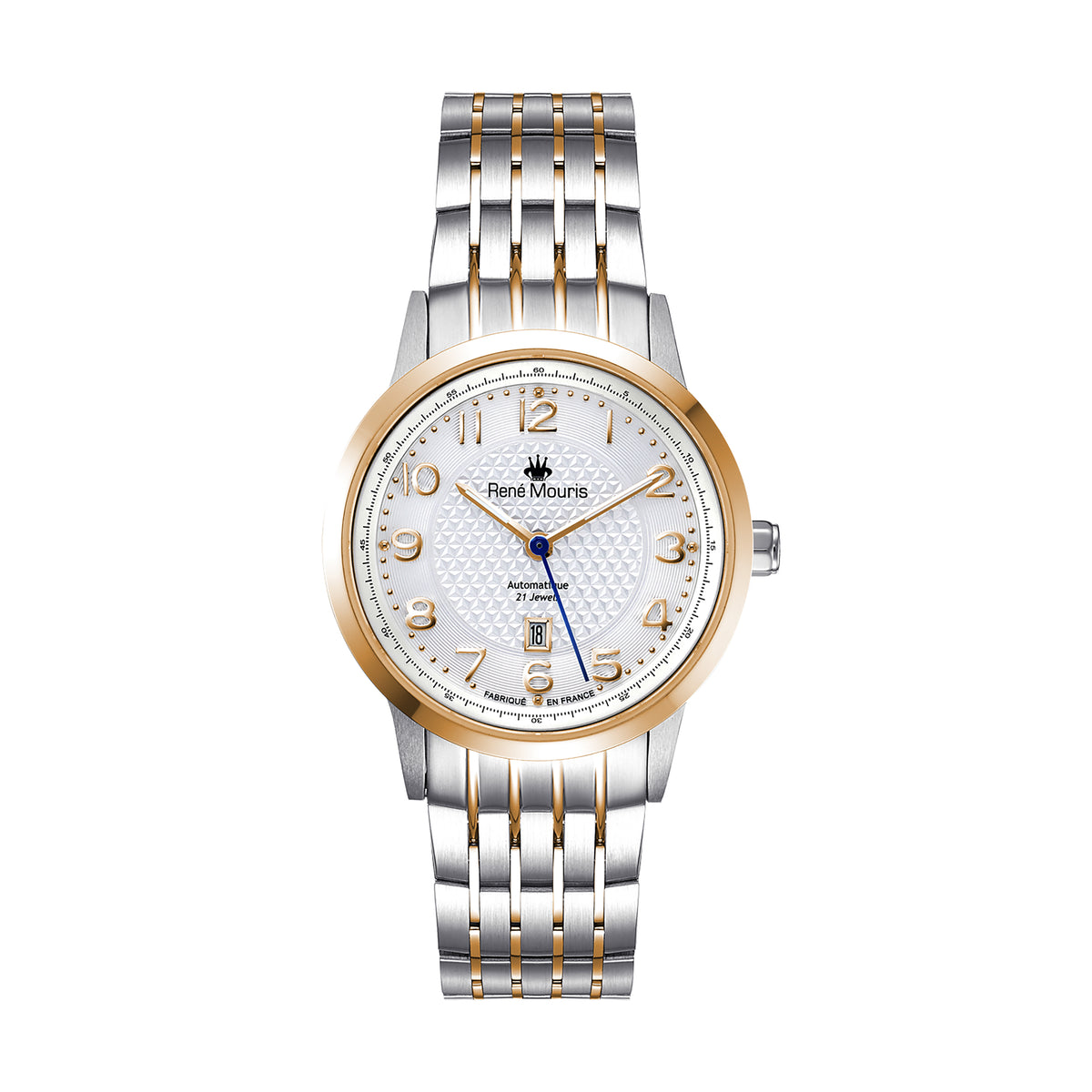 René Mouris Fidèle 10104RM3 women's watch, two-tone rose gold, white dial – front view