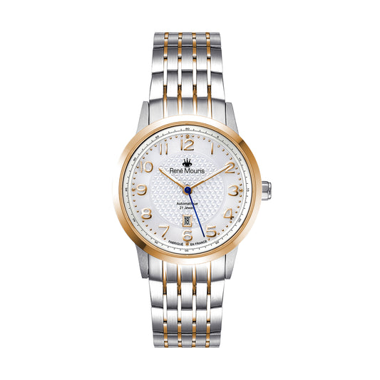 René Mouris Fidèle 10104RM3 women's watch, two-tone rose gold, white dial – front view