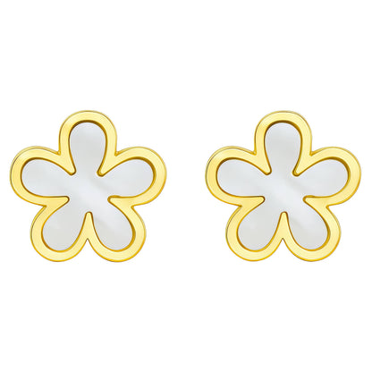 Flower Design Earrings 18K Gold Plated Steel 