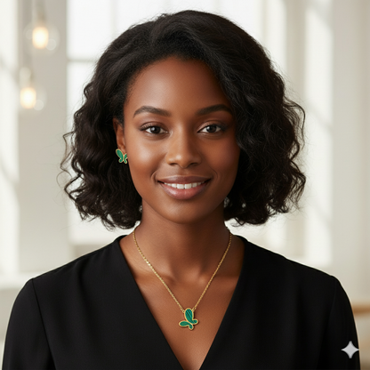 "Butterfly" Earrings and Necklace 18K Gold Plated