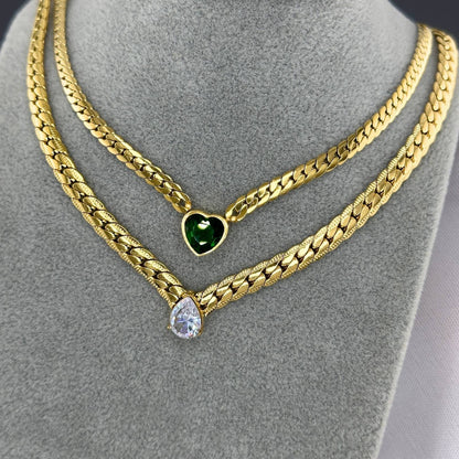 "Heart" Necklace, 18K Gold Plated Steel