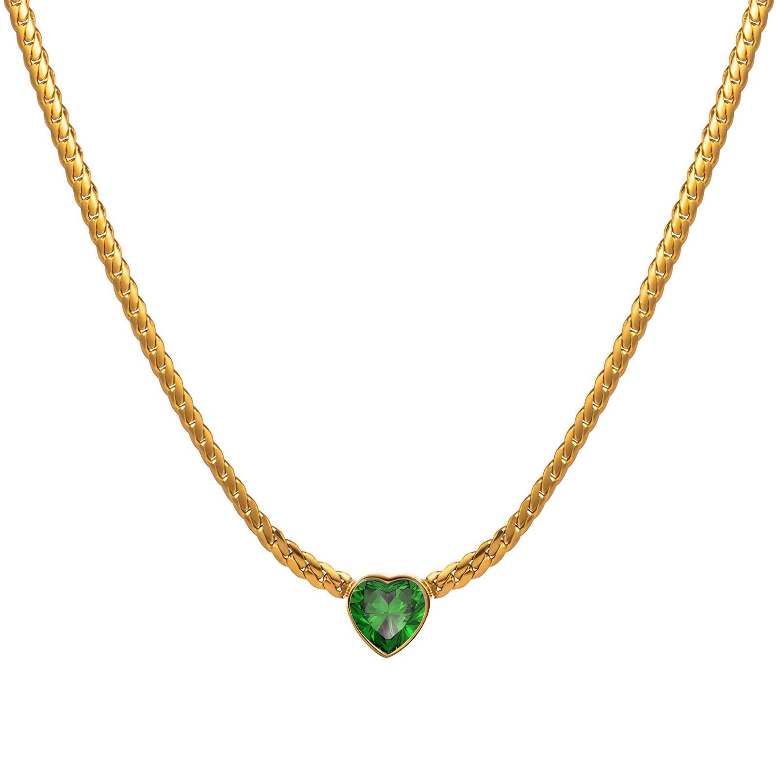 "Heart" Necklace, 18K Gold Plated Steel