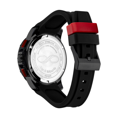 René Mouris Infinité 90121RM3 men's watch, black PVD, black dial, red accents – case back