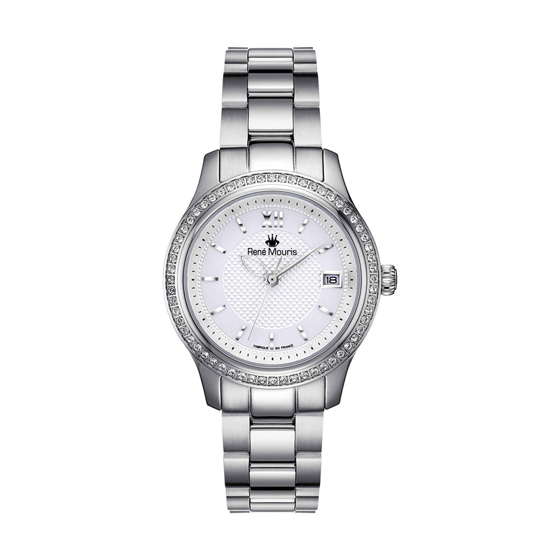 Lola-50113RM1 Women's Watch – Silver, White Dial, Crystal Bezel