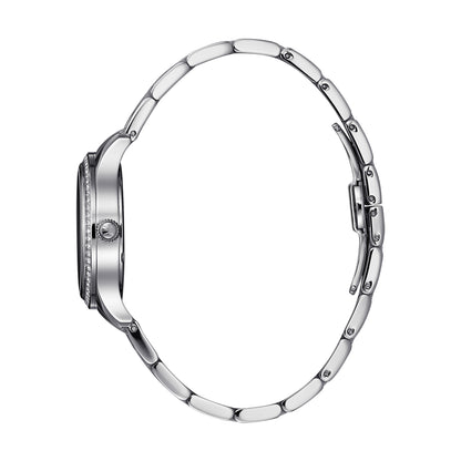 René Mouris Lola 50113RM1 women's watch, silver, white dial, crystal bezel – side profile