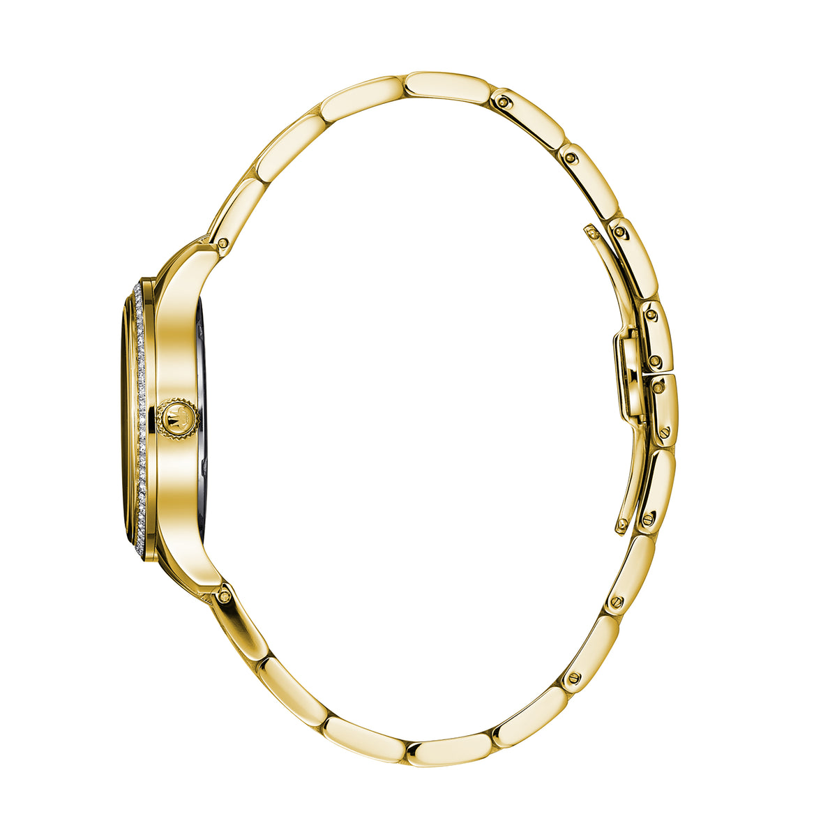 René Mouris Lola 50113RM2 women's watch, gold, champagne dial, crystal bezel – side profile