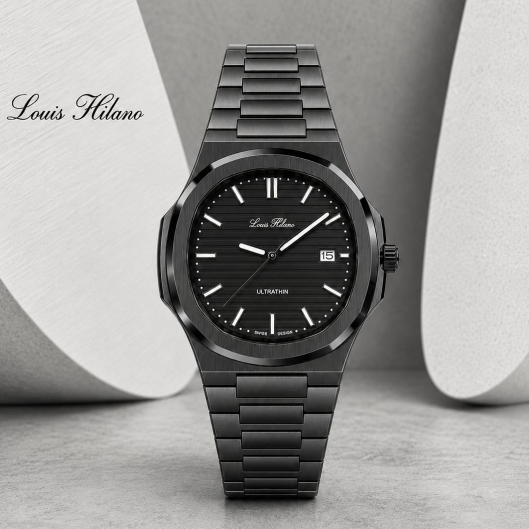 Louis Cardin Full Black  Octagonal Bezel Watches UAE
