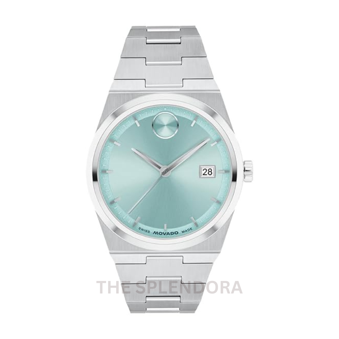 Movado Bold Quest Swiss Quartz Watch | Ice Blue Dial | Stainless Steel