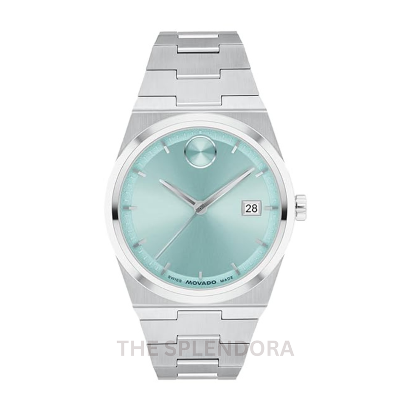 Movado Bold Quest Swiss Quartz Watch | Ice Blue Dial | Stainless Steel