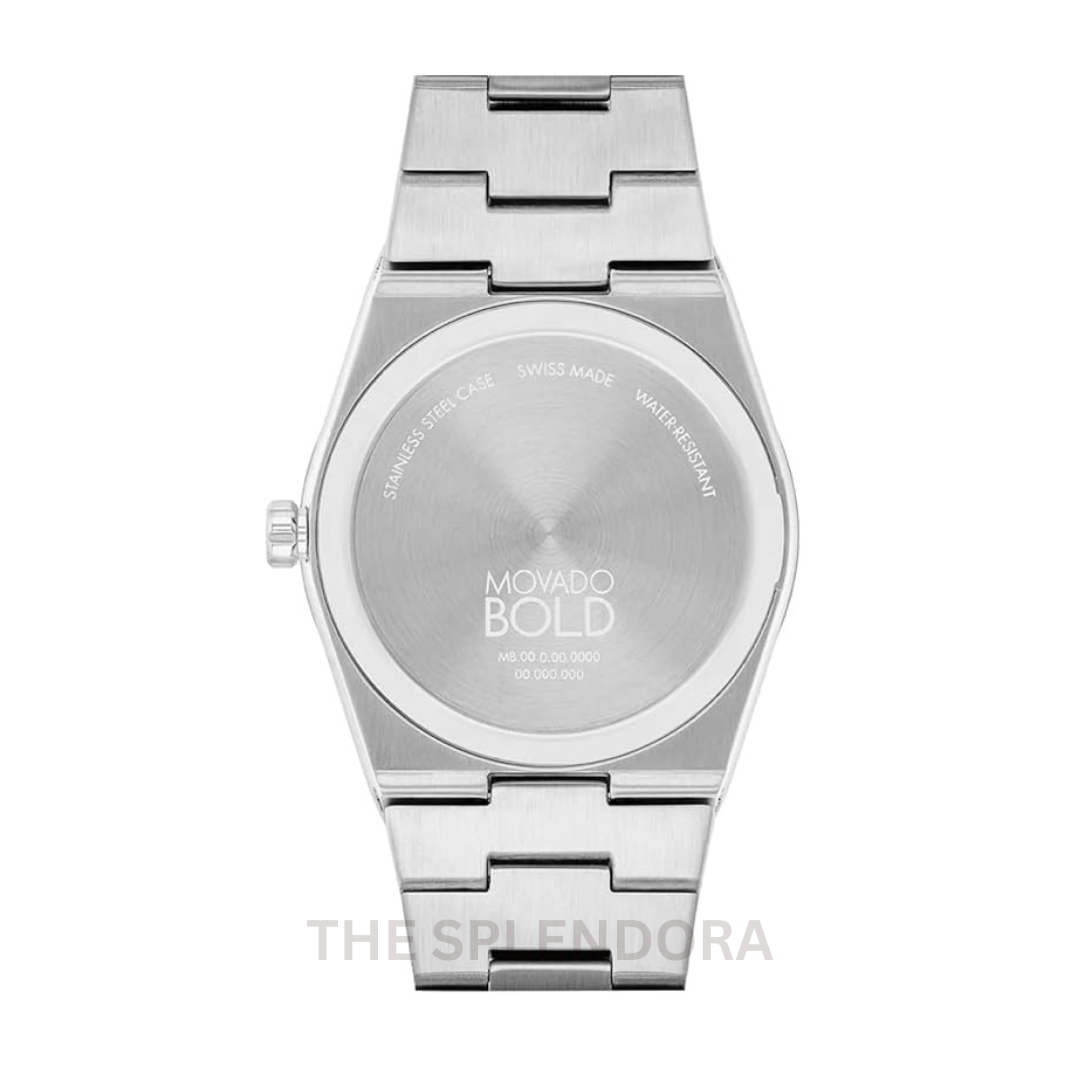 Movado Bold Quest Swiss Quartz Watch | Ice Blue Dial | Stainless Steel