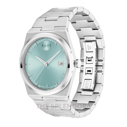 Movado Bold Quest Swiss Quartz Watch | Ice Blue Dial | Stainless Steel