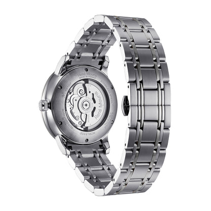 René Mouris Noblesse 10107RM1 men's watch, silver, white dial, steel bracelet – case back
