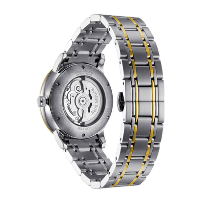 René Mouris Noblesse 10107RM2 men's watch, two-tone gold, black dial – case back